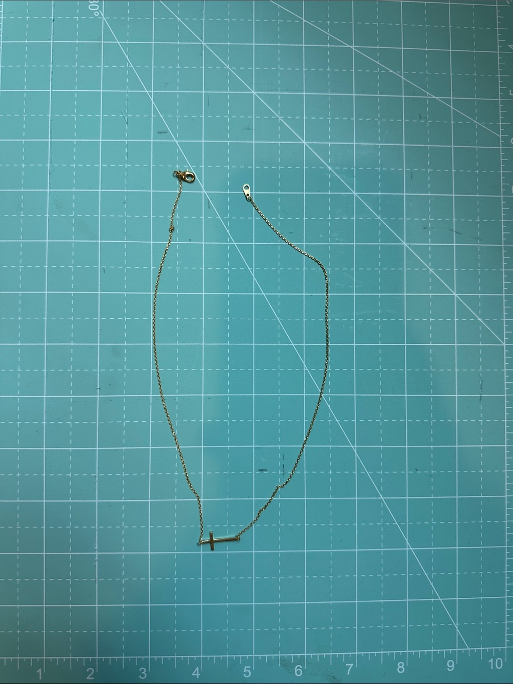 Delicate Gold Horizontal Cross Necklace